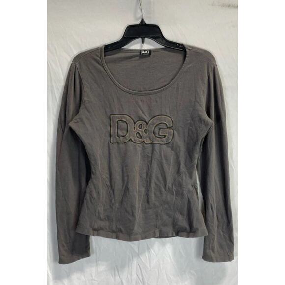 Dolce & Gabbana “D&G” Gray Long Sleeve Logo Shirt Sz. M - Picture 1 of 4